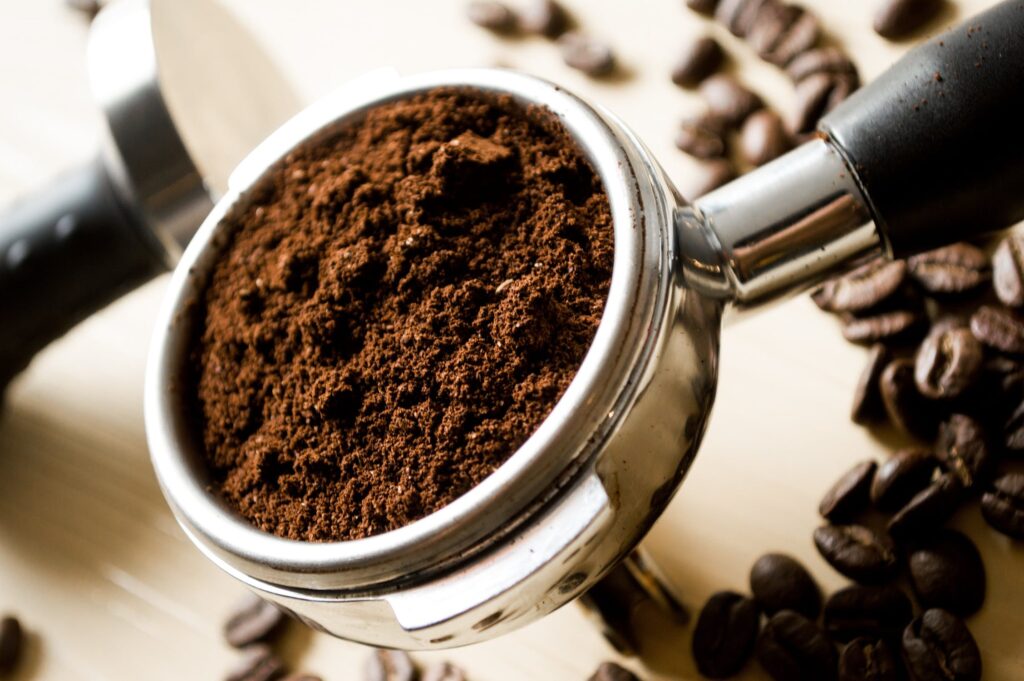 Fresh Coffee Grounds For Cleaning.